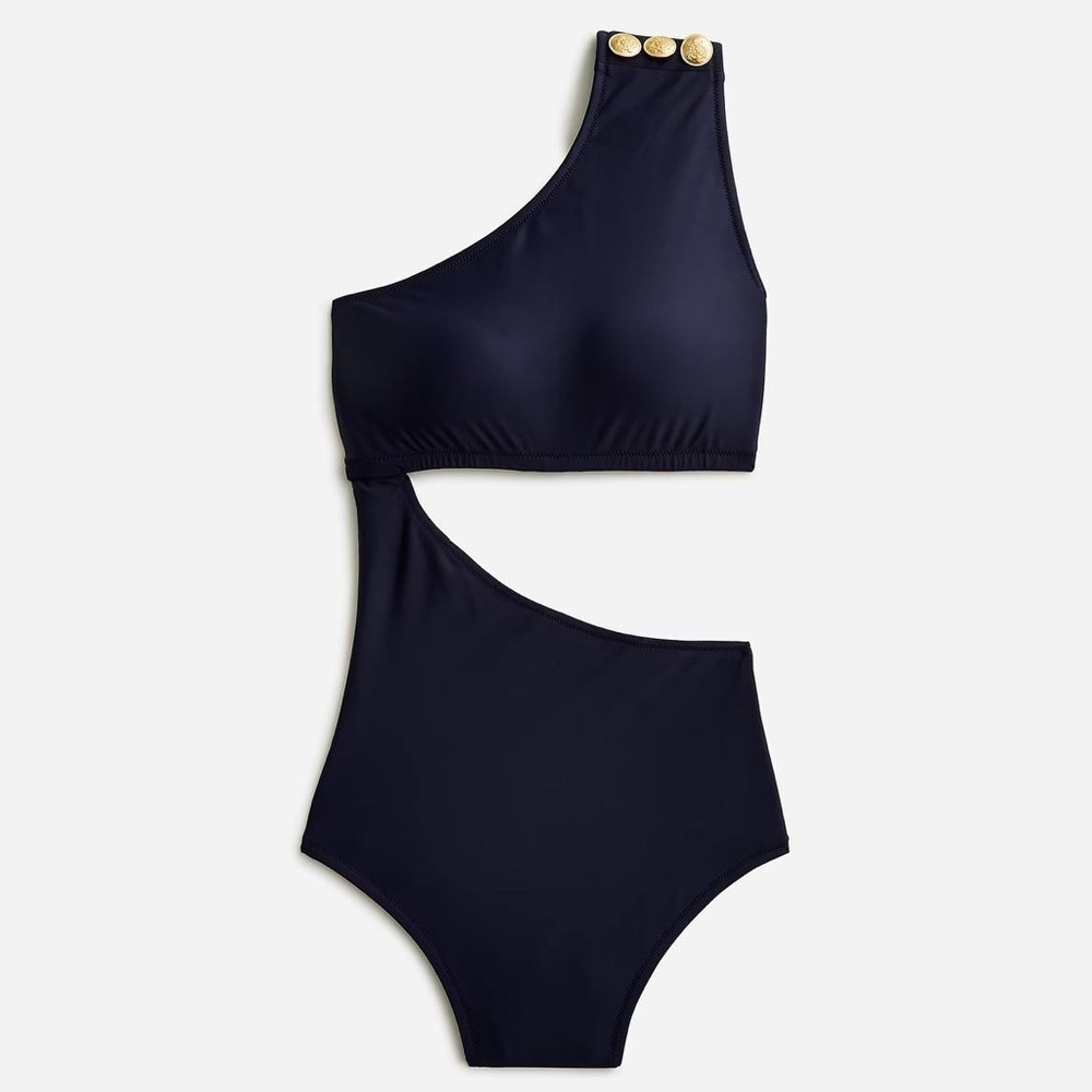 Jcrew Cutout one-piece full-coverage swimsuit with buttons - Size 24